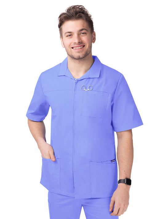 Men's Short Sleeve Zippered Jacket - S8308 - Ceil Blue