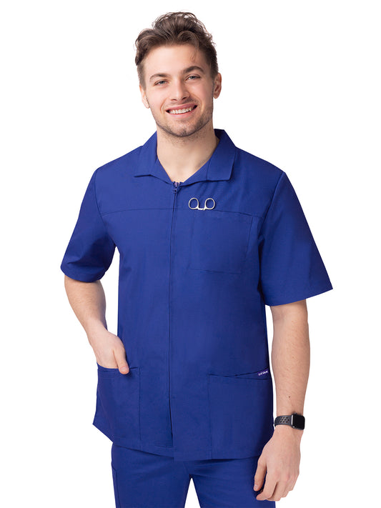 Men's Short Sleeve Zippered Jacket - S8308 - Royal Blue
