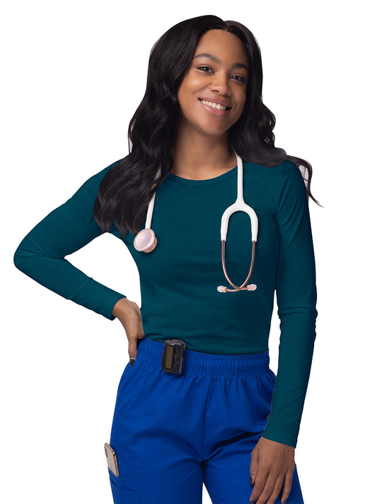 Women's Long Sleeve Underscrub Tee - S8500 - Caribbean Blue