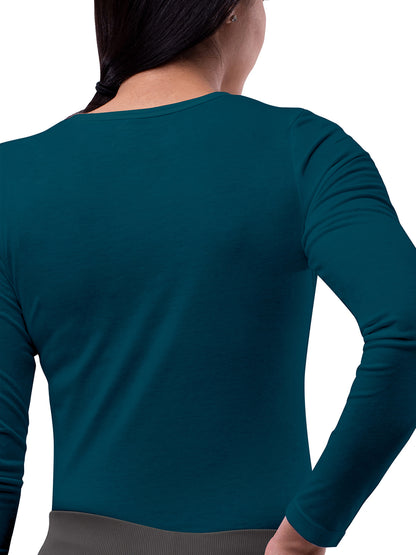 Women's Long Sleeve Underscrub Tee - S8500 - Caribbean Blue