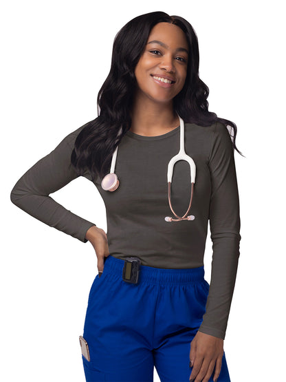 Women's Long Sleeve Underscrub Tee - S8500 - Charcoal