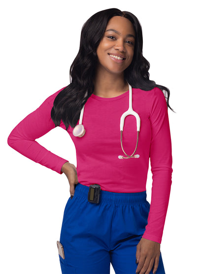 Women's Long Sleeve Underscrub Tee - S8500 - Fuchsia