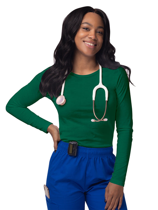 Women's Long Sleeve Underscrub Tee - S8500 - Hunter Green