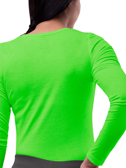 Women's Long Sleeve Underscrub Tee - S8500 - Neon Lime Green