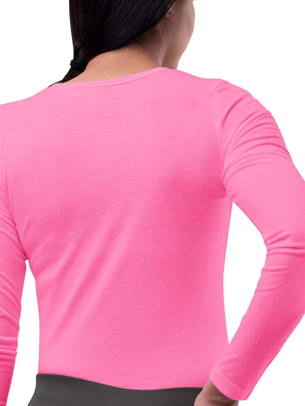 Women's Long Sleeve Underscrub Tee - S8500 - Neon Pink