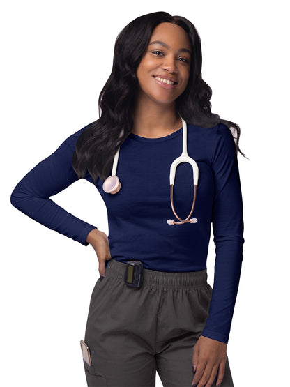 Women's Long Sleeve Underscrub Tee - S8500 - Navy