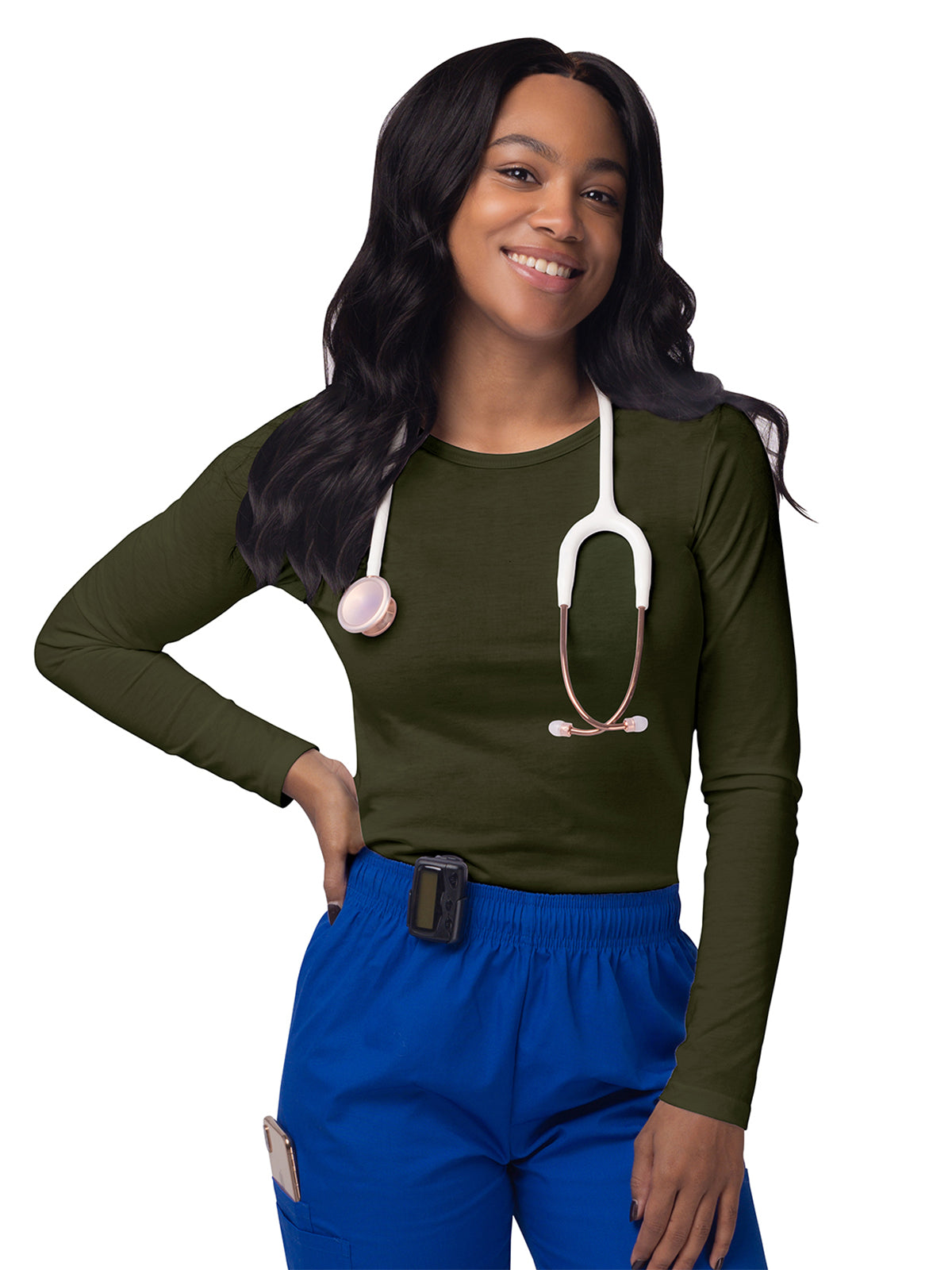 Women's Long Sleeve Underscrub Tee - S8500 - Olive