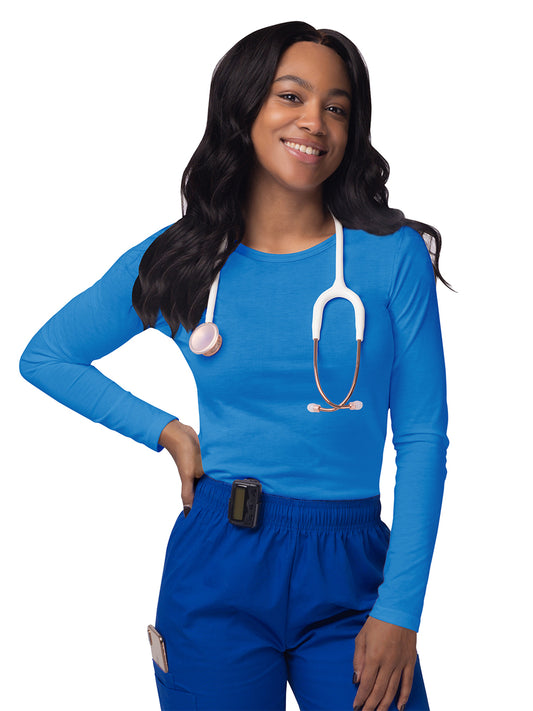 Women's Long Sleeve Underscrub Tee - S8500 - Pool Blue