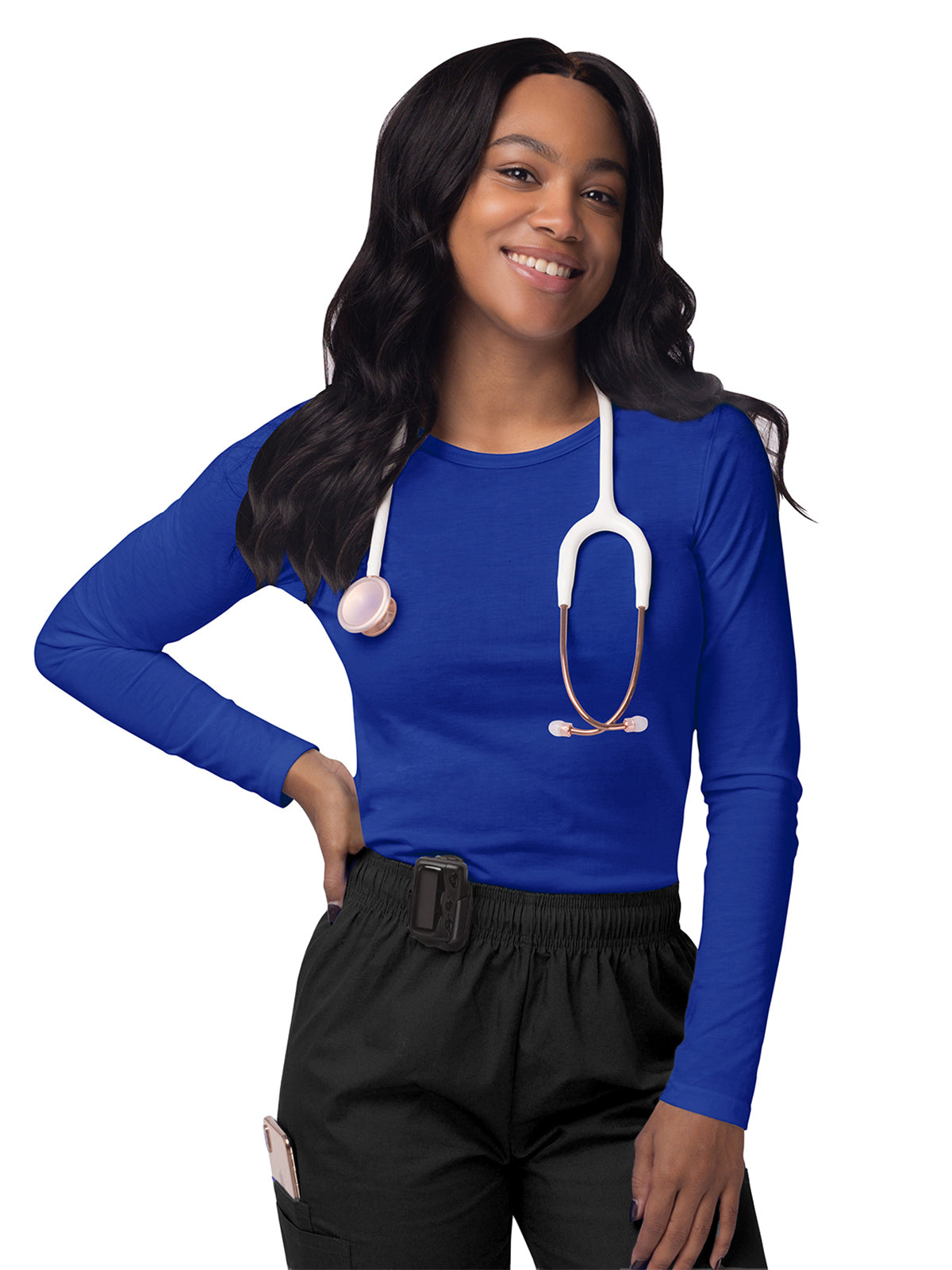 Women's Long Sleeve Underscrub Tee - S8500 - Royal Blue