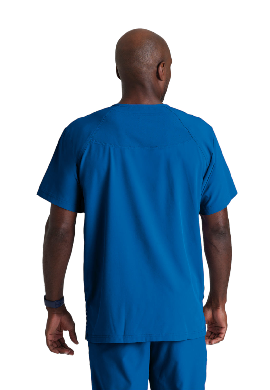 Men's V-Neck Zip Pockets Amplify Scrub Top - 0115 - New Royal