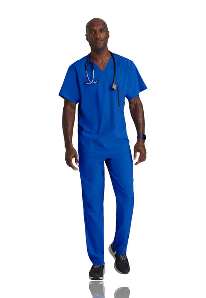 Men's V-Neck Zip Pockets Amplify Scrub Top - 0115 - Cobalt