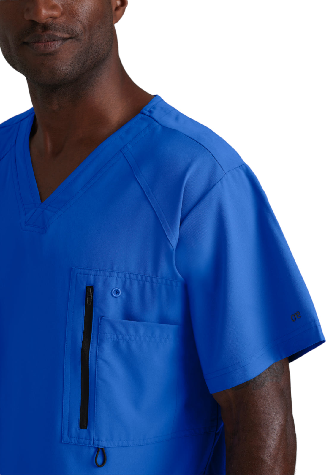 Men's V-Neck Zip Pockets Amplify Scrub Top - 0115 - Cobalt