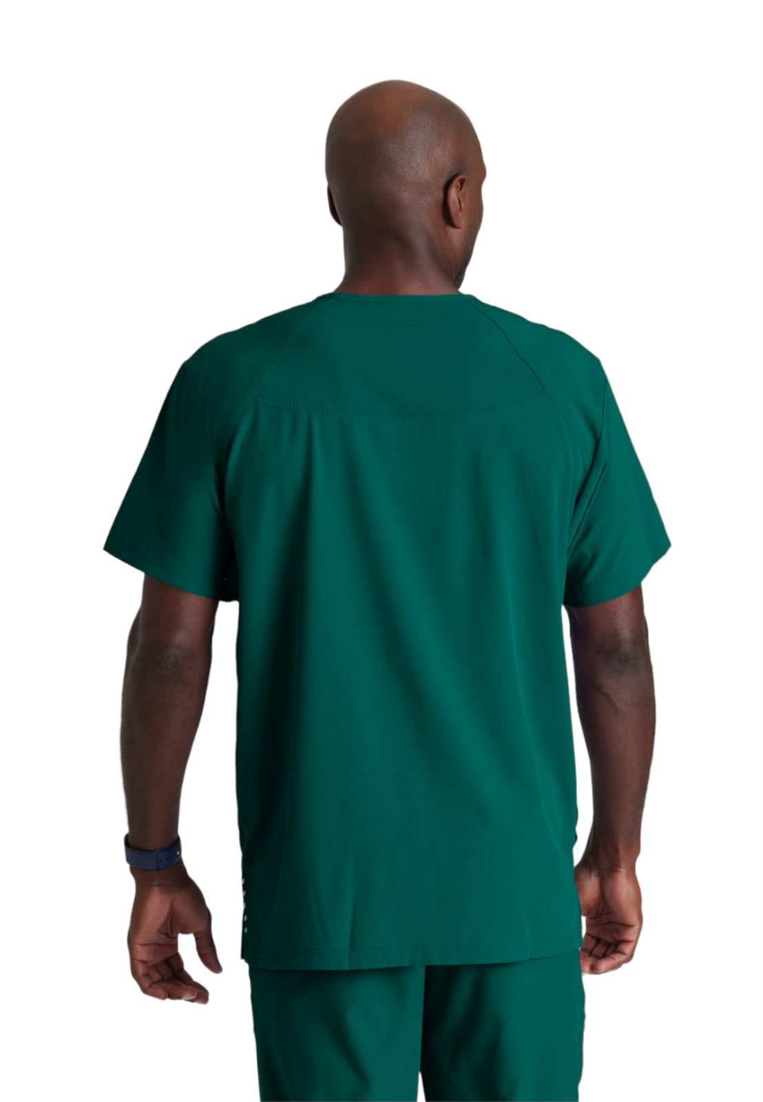 Men's V-Neck Zip Pockets Amplify Scrub Top - 0115 - Hunter Green