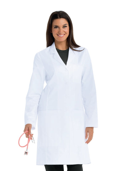 Women's Two-Pocket Princess Seam 35" Morgan Lab Coat - 2402 - White