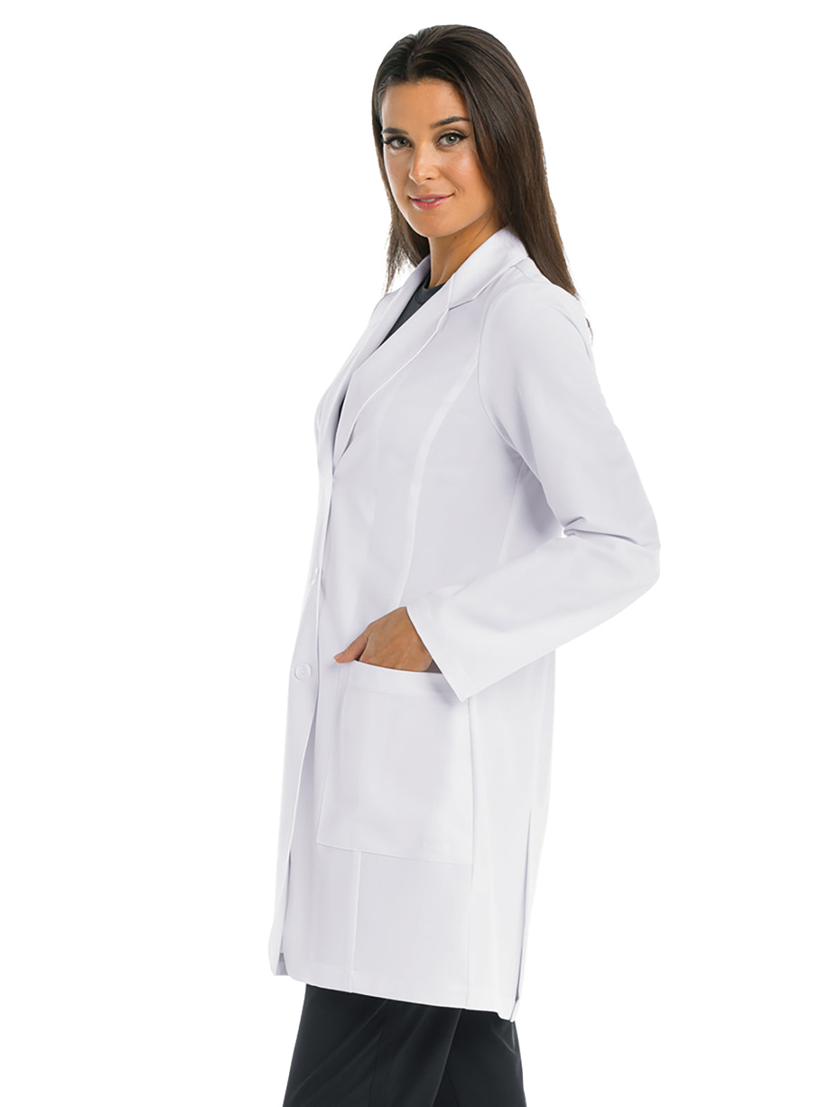 Women's Two-Pocket Princess Seam 35" Morgan Lab Coat - 2402 - White