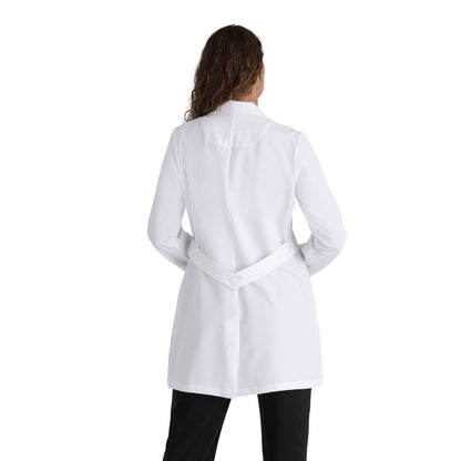 Women's Three-Pocket Round Notch Collar 32" Brooke Lab Coat - 2405 - White