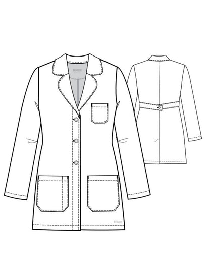 Women's Three-Pocket Round Notch Collar 32" Brooke Lab Coat - 2405 - White
