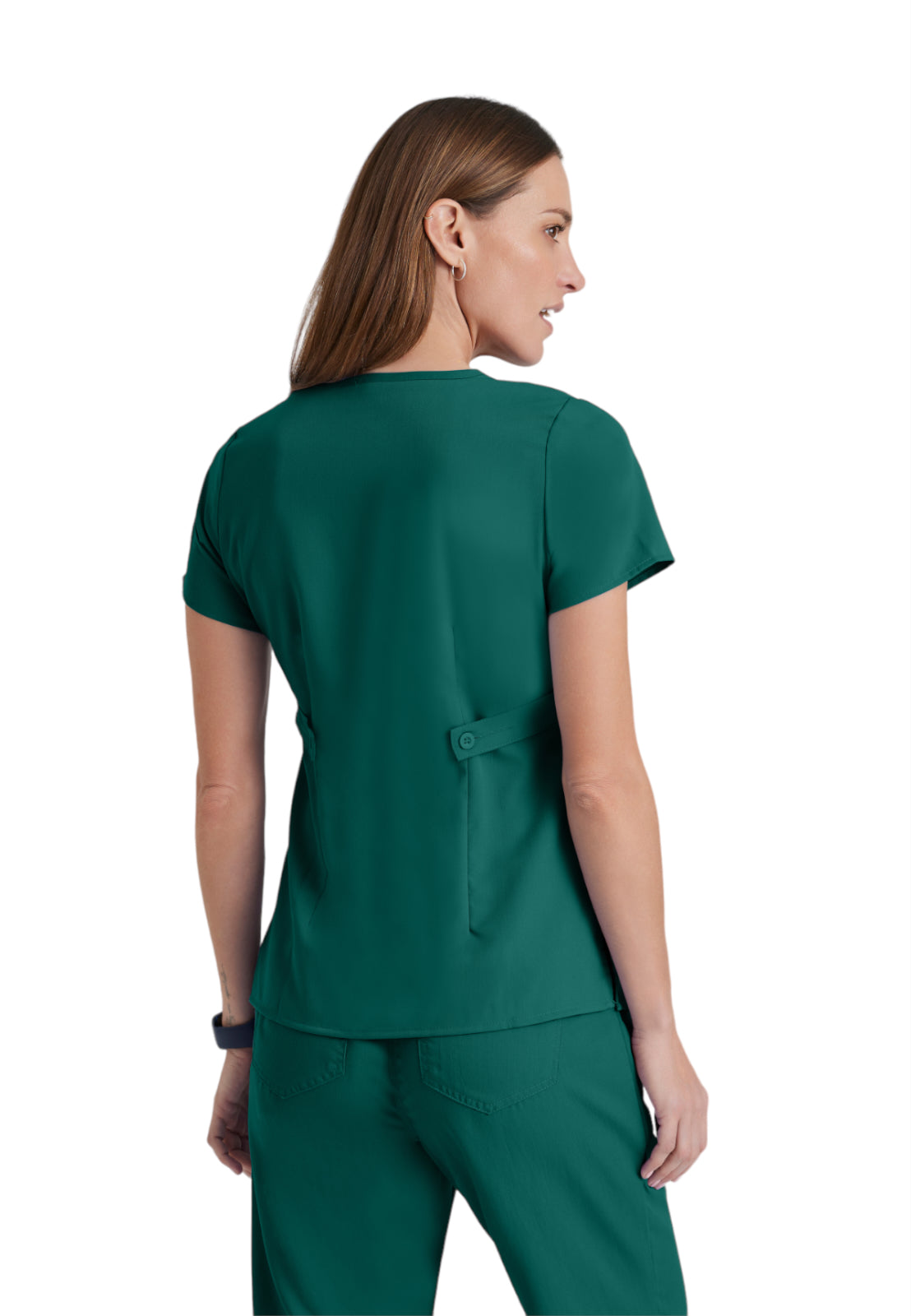 Women's Mock Wrap Riley Scrub Top - 4153 - Hunter Green