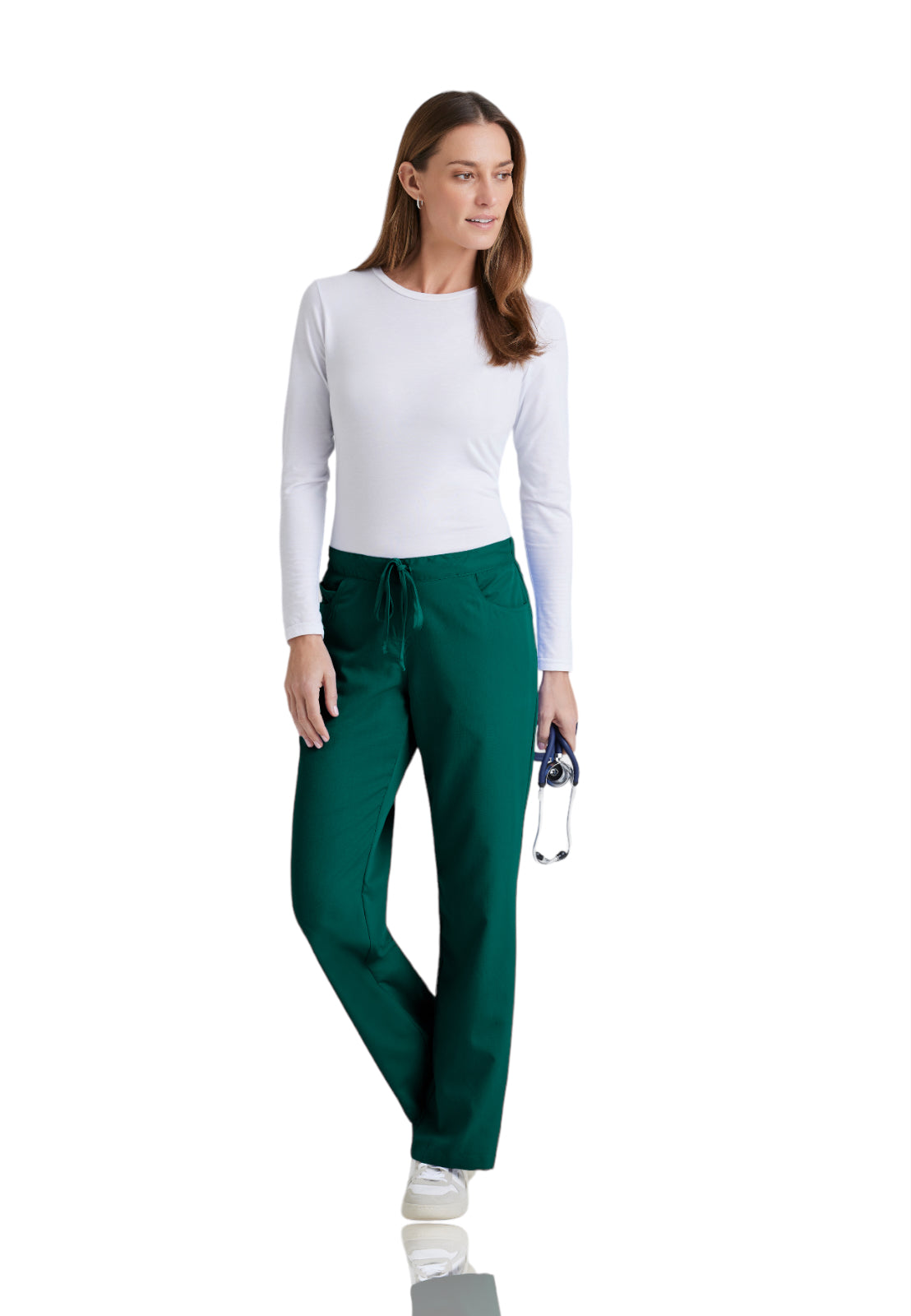 Women's Tie Front Riley Scrub Pant - 4232 - Hunter Green