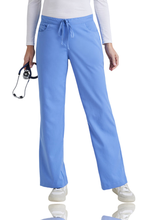 Women's Tie Front Riley Scrub Pant - 4232 - Ciel Blue