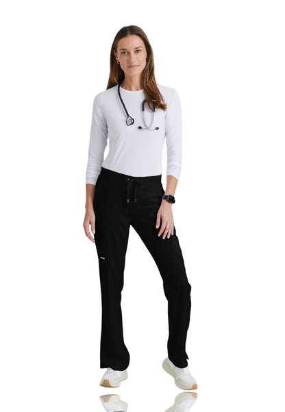 Women's Double Cargo Back Pockets Mia Scrub Pant - 4277 - Black