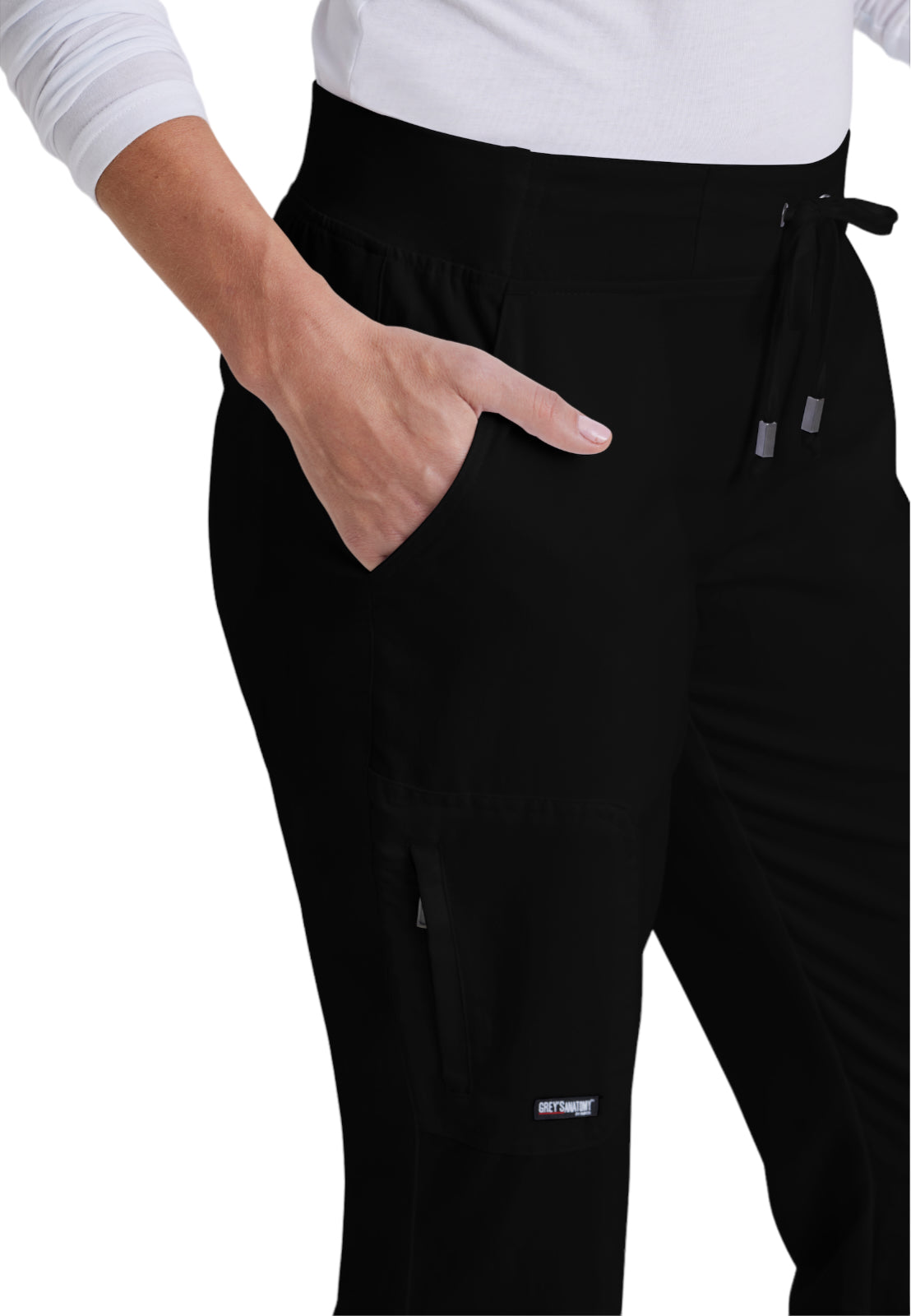 Women's Double Cargo Back Pockets Mia Scrub Pant - 4277 - Black