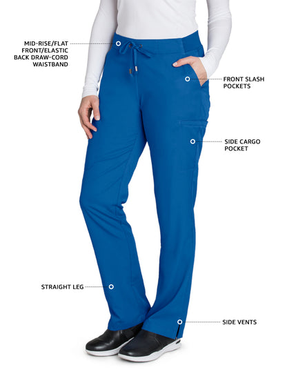 Women's Double Cargo Back Pockets Mia Scrub Pant - 4277 - New Royal