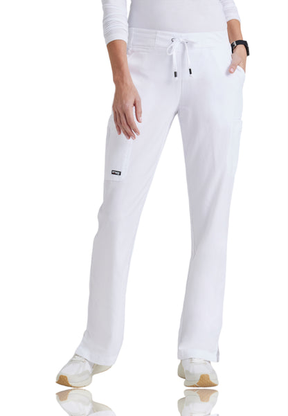 Women's Double Cargo Back Pockets Mia Scrub Pant - 4277 - White