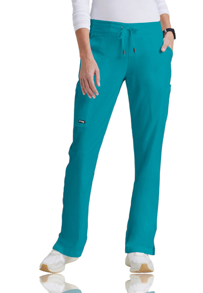 Women's Double Cargo Back Pockets Mia Scrub Pant - 4277 - Teal