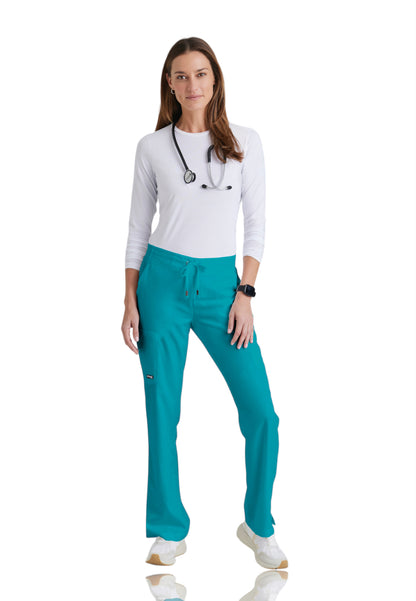 Women's Double Cargo Back Pockets Mia Scrub Pant - 4277 - Teal