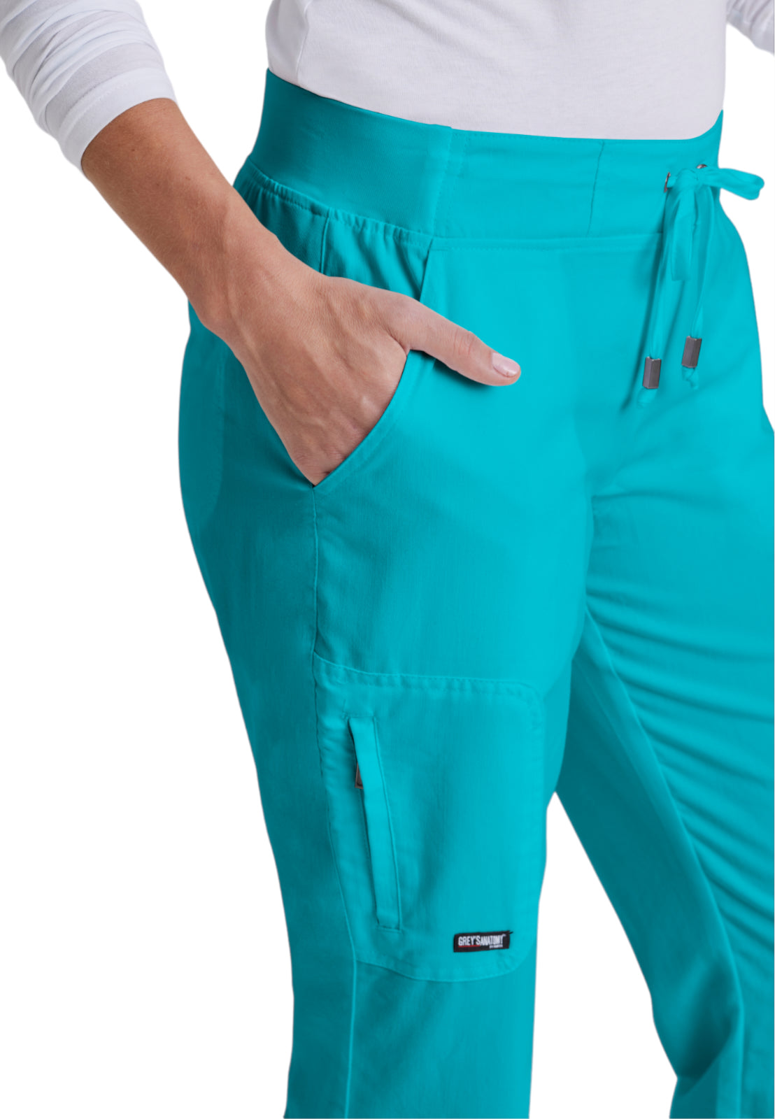 Women's Double Cargo Back Pockets Mia Scrub Pant - 4277 - Teal