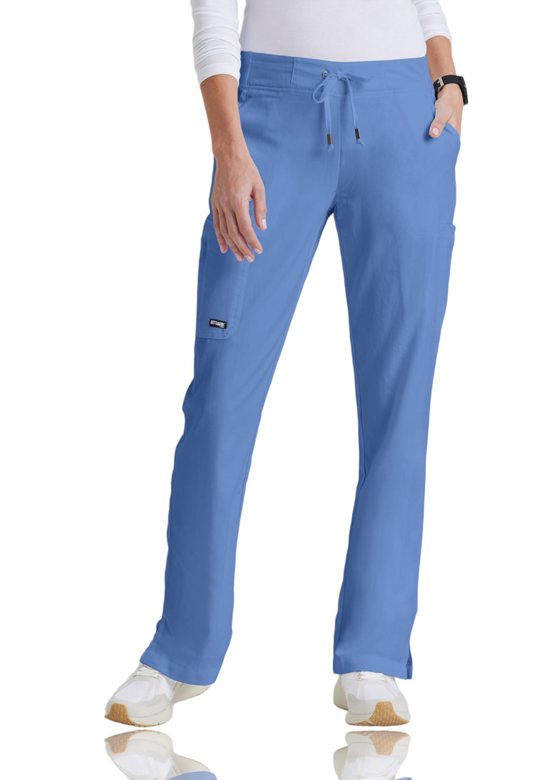 Women's Double Cargo Back Pockets Mia Scrub Pant - 4277 - Ciel Blue