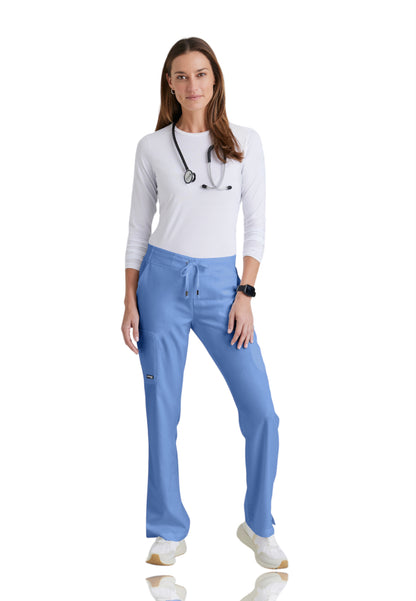 Women's Double Cargo Back Pockets Mia Scrub Pant - 4277 - Ciel Blue