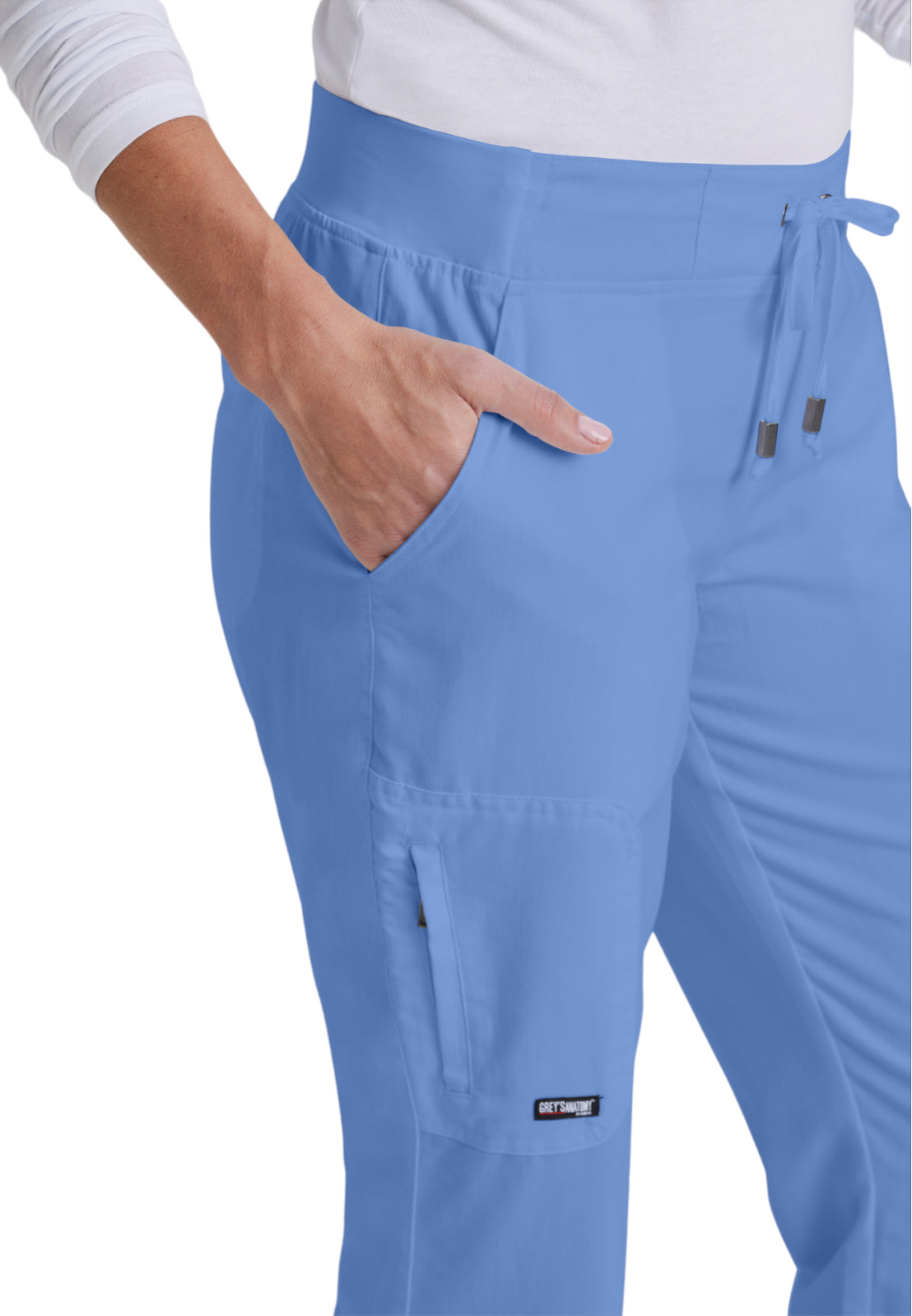 Women's Double Cargo Back Pockets Mia Scrub Pant - 4277 - Ciel Blue