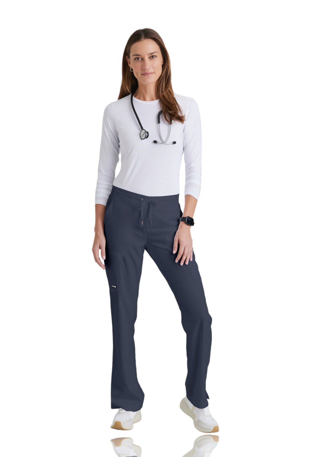 Women's Double Cargo Back Pockets Mia Scrub Pant - 4277 - Steel