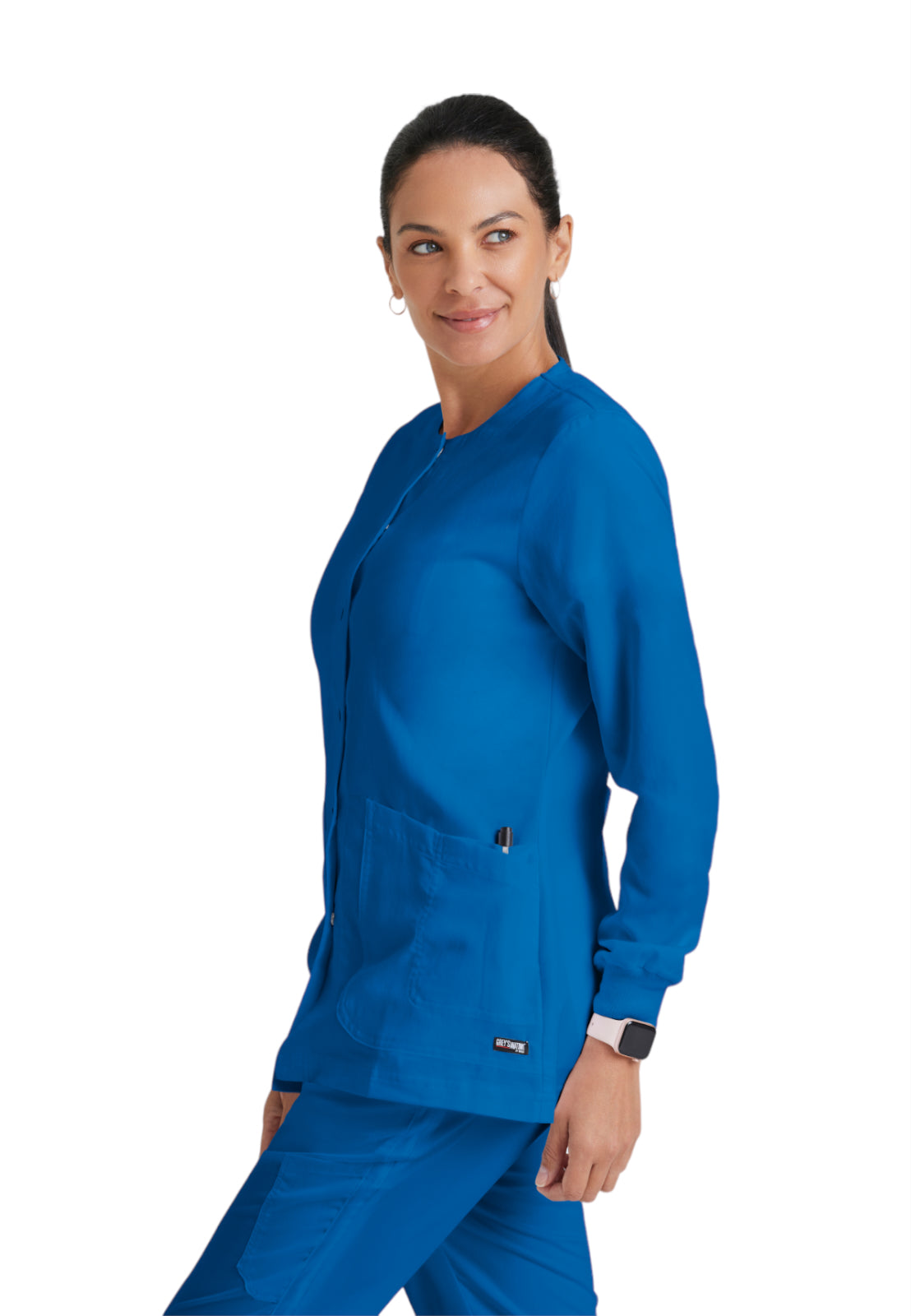 Women's Round Neck Jamie Warm Up Scrub Jacket - 4450 - New Royal