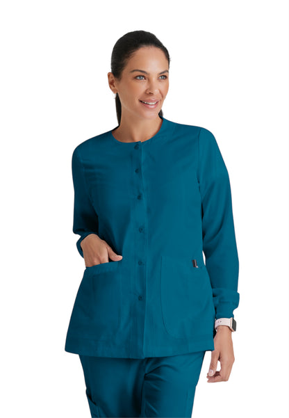 Women's Round Neck Jamie Warm Up Scrub Jacket - 4450 - Bahama