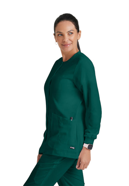 Women's Round Neck Jamie Warm Up Jacket - 4450 - Hunter Green