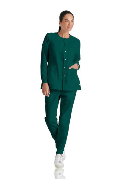 Women's Round Neck Jamie Warm Up Jacket - 4450 - Hunter Green