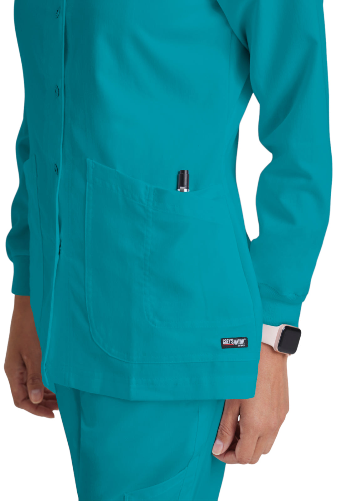 Women's Round Neck Jamie Warm Up Scrub Jacket - 4450 - Teal