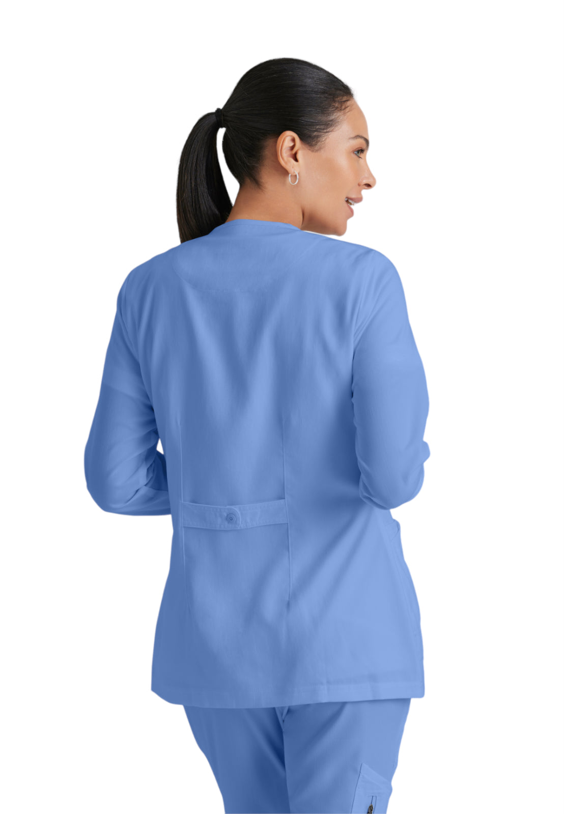 Women's Round Neck Jamie Warm Up Scrub Jacket - 4450 - Ciel Blue