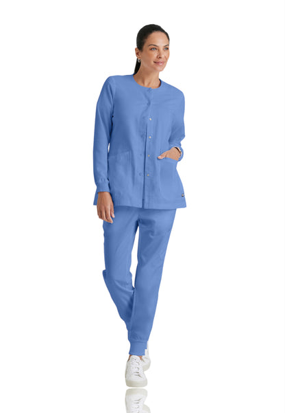 Women's Round Neck Jamie Warm Up Scrub Jacket - 4450 - Ciel Blue