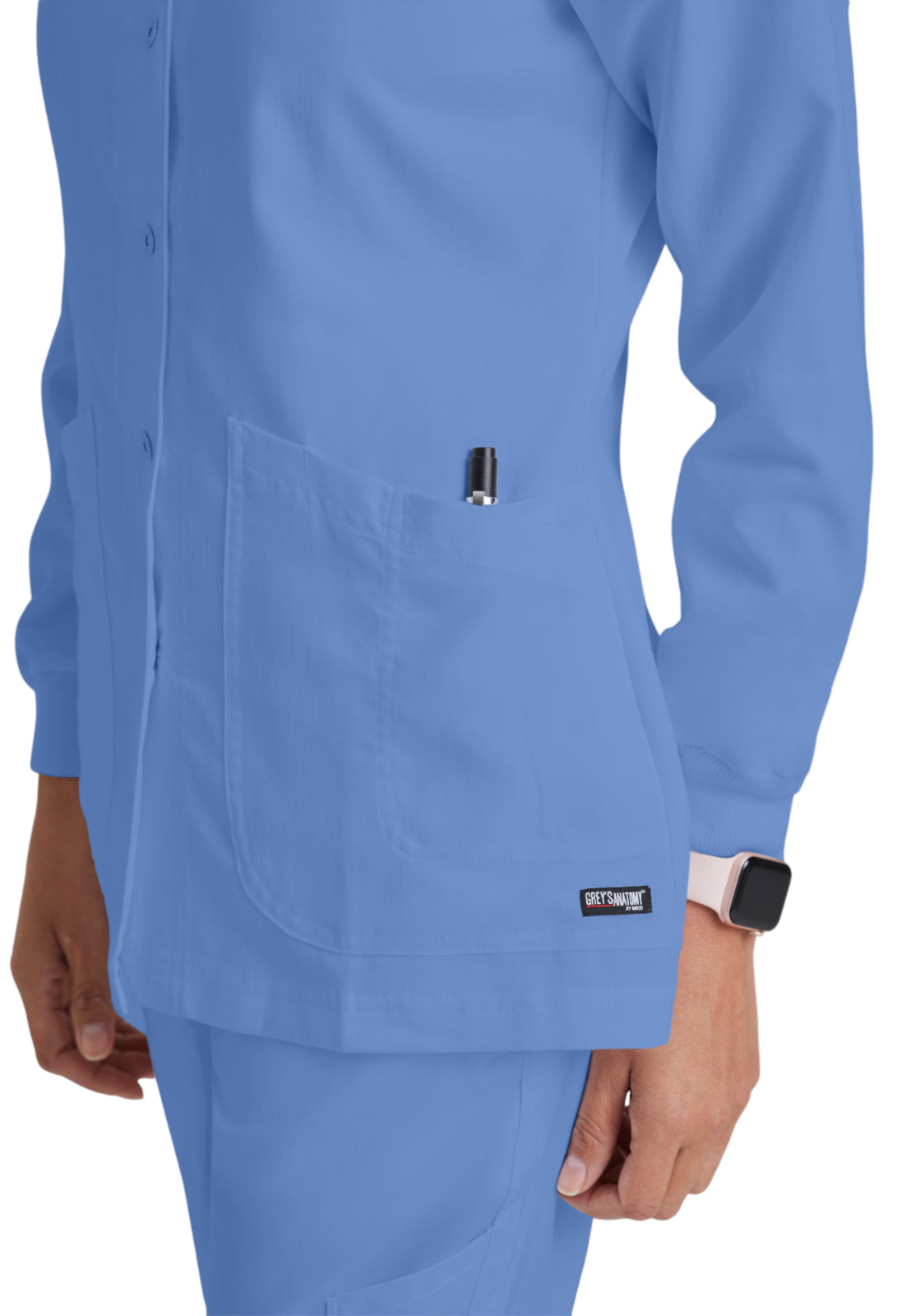 Women's Round Neck Jamie Warm Up Scrub Jacket - 4450 - Ciel Blue