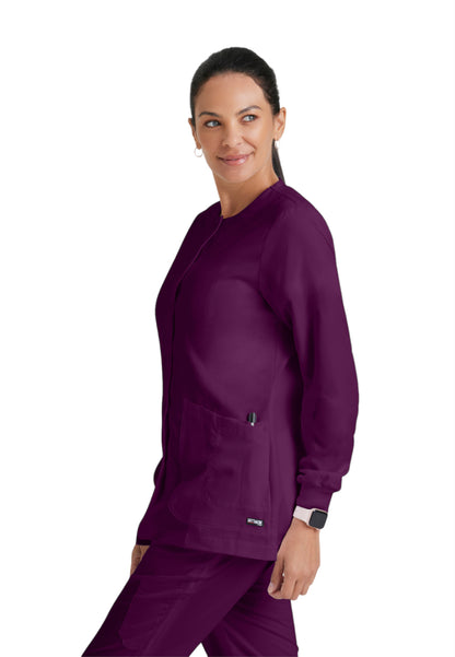 Women's Round Neck Jamie Warm Up Jacket - 4450 - Wine