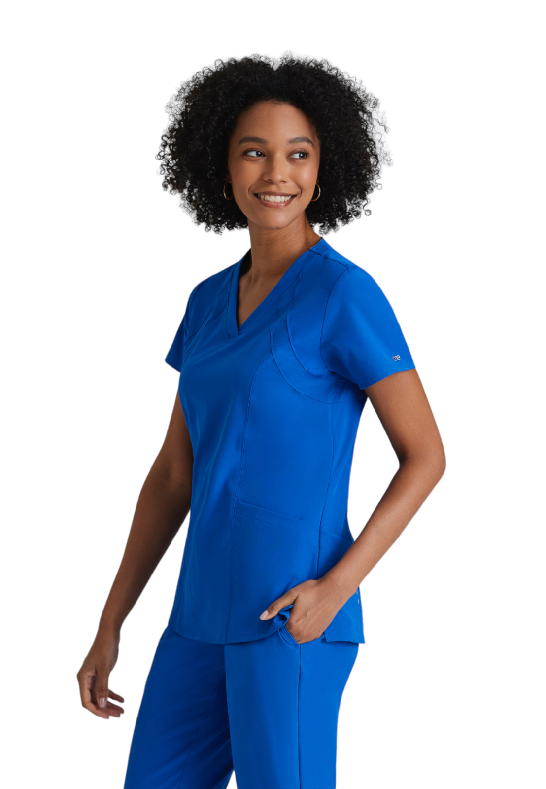 Women's V-Neck Racer Scrub Top - 5105 - New Royal