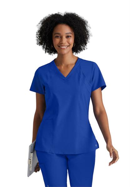 Women's V-Neck Racer Scrub Top - 5105 - Cobalt