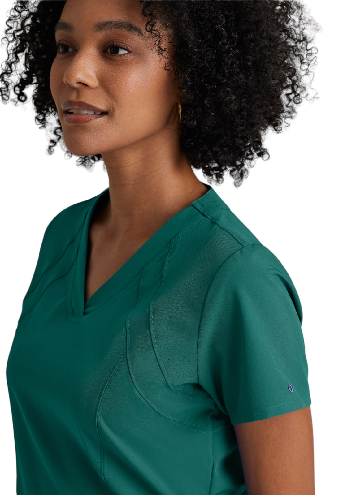 Women's V-Neck Racer Scrub Top - 5105 - Hunter Green