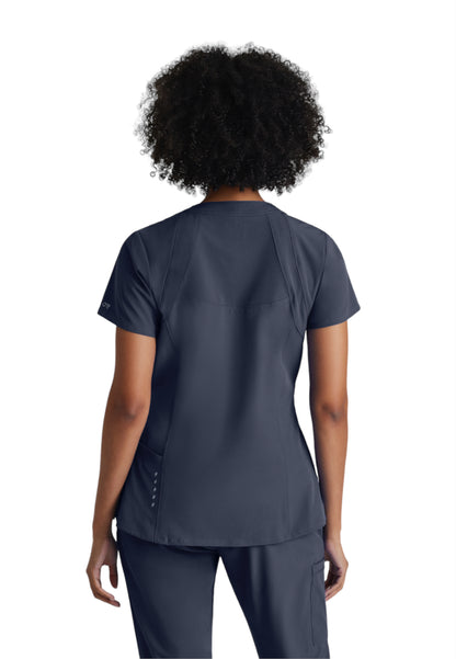 Women's V-Neck Racer Scrub Top - 5105 - Steel