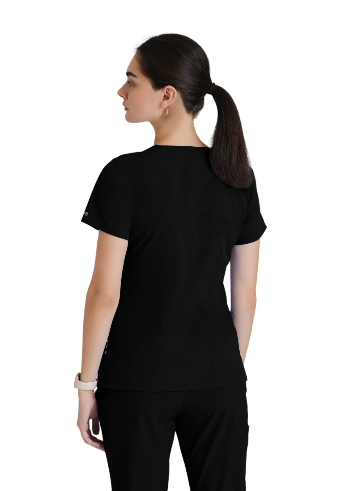 Women's V-Neck Pulse Scrub Top - 5106 - Black