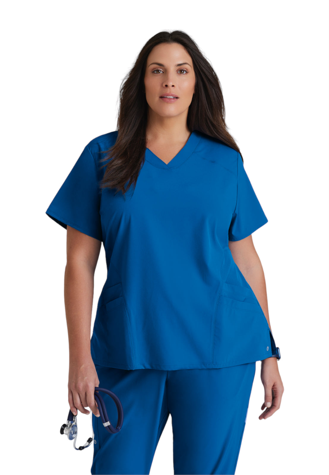 Women's V-Neck Pulse Scrub Top - 5106 - New Royal